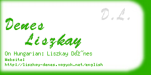 denes liszkay business card